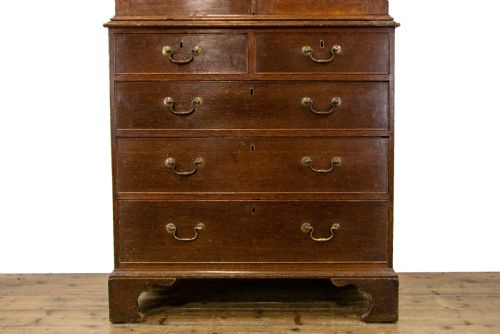 fig 1. Narrow Antique Oak Linen Press Cupboard