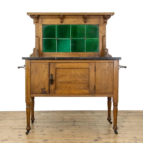 Antique Oak and Marble Washstand