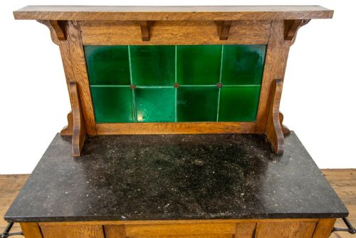 fig 2. Antique Oak and Marble Washstand