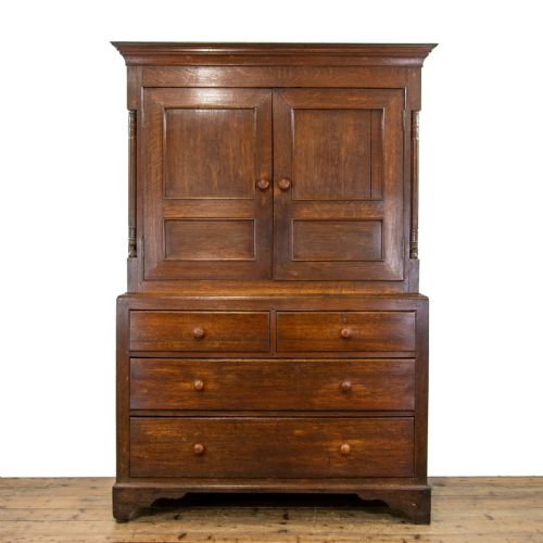Antique Welsh Oak Linen Press Cupboard