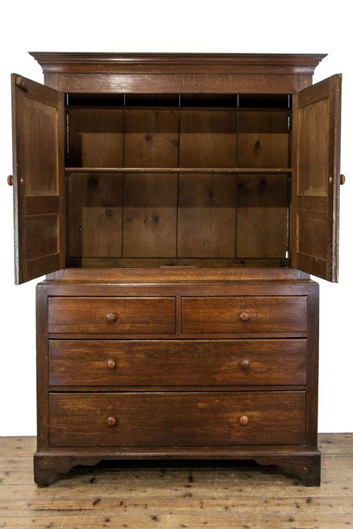 fig 1. Antique Welsh Oak Linen Press Cupboard