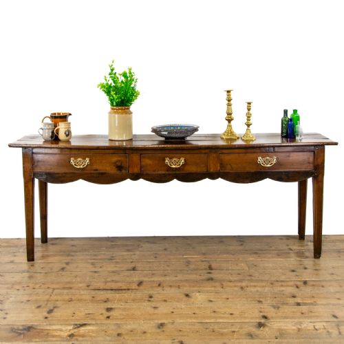fig 1. Large Antique Fruitwood Dresser Base