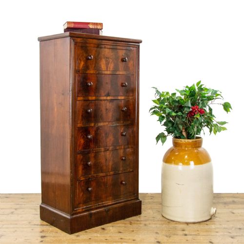 19th Century Antique Mahogany Bank of Drawers