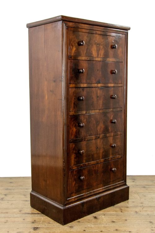 fig 1. 19th Century Antique Mahogany Bank of Drawers