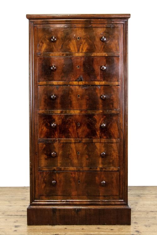 fig 2. 19th Century Antique Mahogany Bank of Drawers