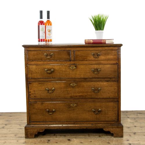 fig 1. Georgian Antique Oak Chest of Drawers