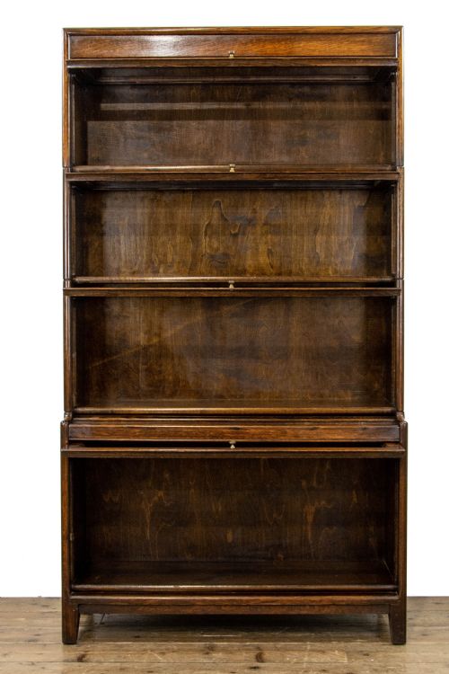 fig 2. Antique Oak Globe Wernicke Style Four Tier Bookcase