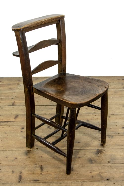 fig 1. Set of Six Antique Elm Chapel Chairs