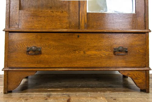 fig 1. Arts and Crafts Oak Wardrobe with Mirror 