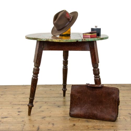 fig 1. Antique 19th Century Cricket Table with Plank Top