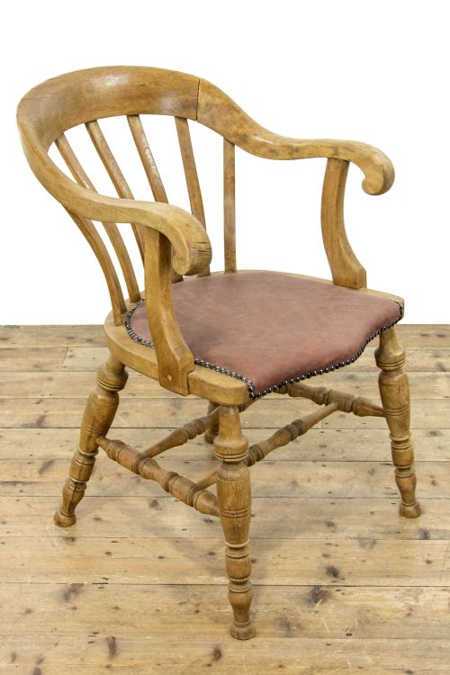 fig 2. Pair of Antique Beech Smokers Bow Chairs