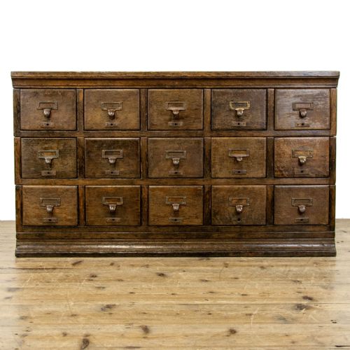 Antique Pine Bank of Drawers