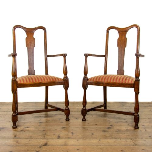PAIR OF ANTIQUE OAK ARMCHAIRS - ADDITIONAL PHOTO 2