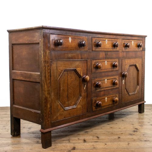 fig 1. Antique Welsh Oak Dresser Base with Inlay