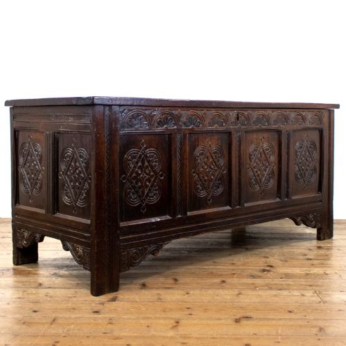 fig 2. Large 18th Century Carved Oak Coffer