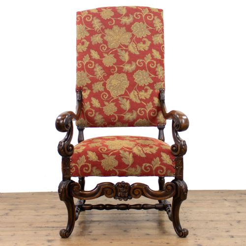 fig 1. Large Antique Carved Throne Chair
