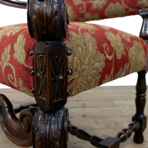 fig 2. Large Antique Carved Throne Chair