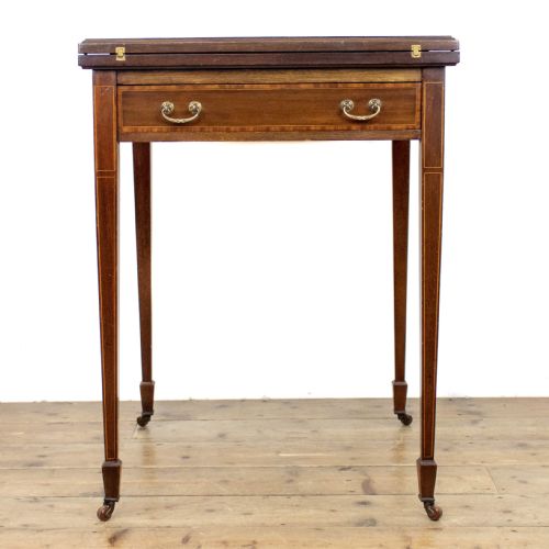 Edwardian Inlaid Mahogany Envelope Card Table