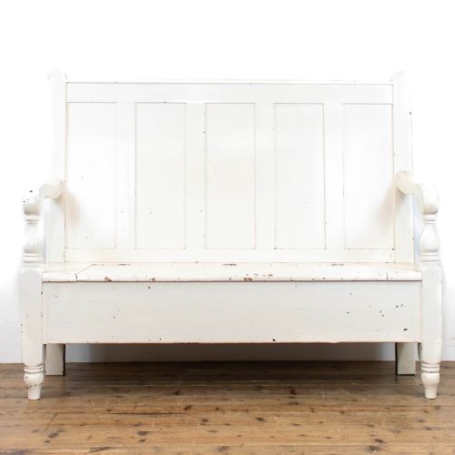 fig 1. Antique Painted Pembrokeshire Pine Settle