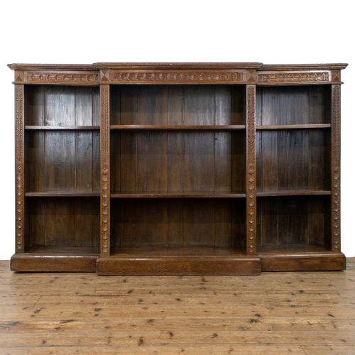 Large Victorian Carved Oak Bookcase