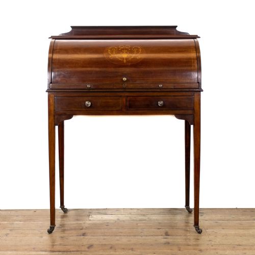 Edwardian Mahogany Cylinder Desk