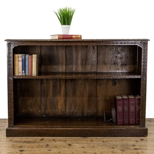 Late 19th Century Antique Carved Oak Bookcase