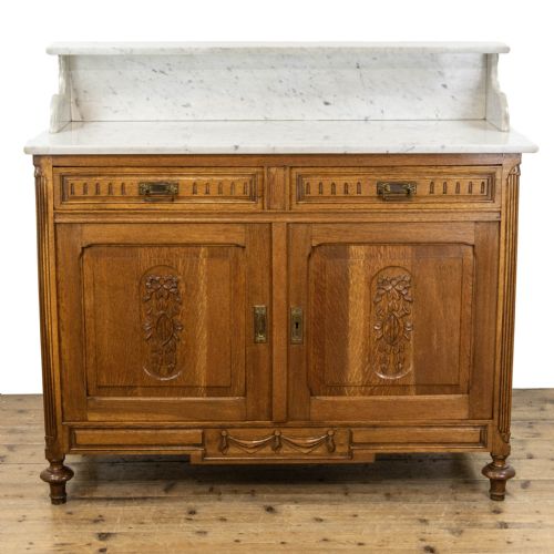 Antique French Washstand Cupboard with Marble Top