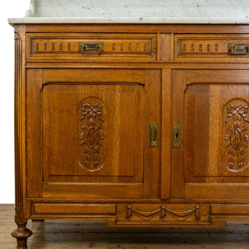 fig 1. Antique French Washstand Cupboard with Marble Top