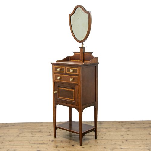 Antique Inlaid Mahogany Gentleman’s Shaving Stand
