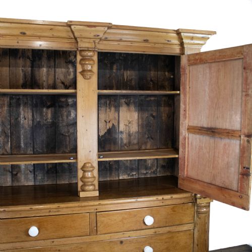 fig 1. Large Victorian Antique French Pine Housekeeper’s Cupboard