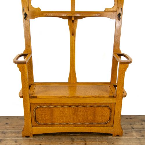 fig 1. Antique Arts & Crafts Oak Hall Stand