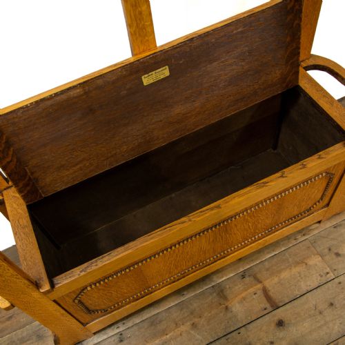 fig 2. Antique Arts & Crafts Oak Hall Stand