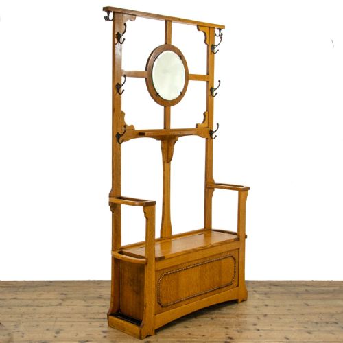 Antique Arts & Crafts Oak Hall Stand