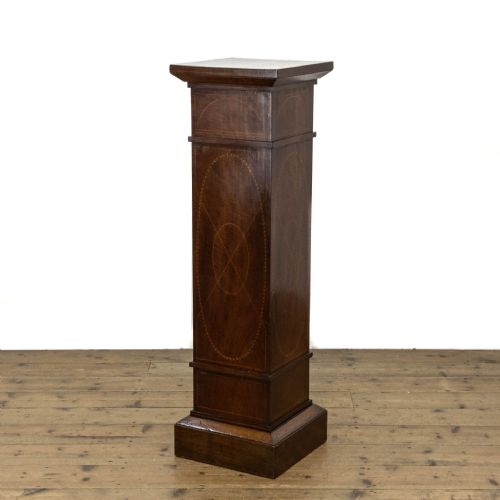 Edwardian Antique Inlaid Mahogany Pedestal