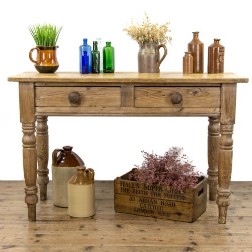 fig 1. Rustic Antique Pine Farmhouse Table