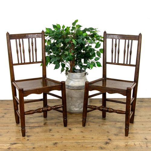 fig 1. Pair of Antique Elm Farmhouse Occasional Chairs