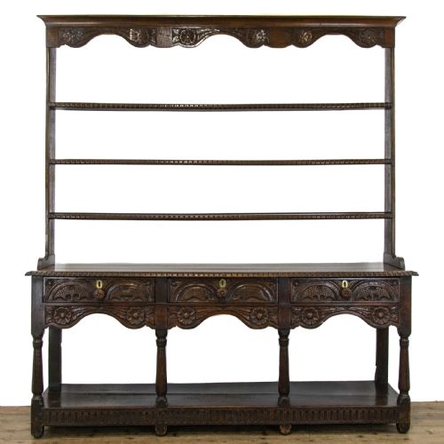 George III Carved Oak Pot Board Dresser
