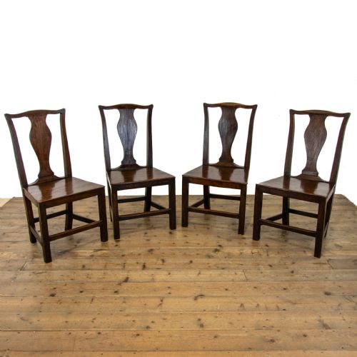 fig 1. Set of Four Antique Oak Dining Chairs
