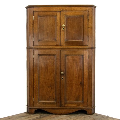 Antique Oak Corner Cupboard