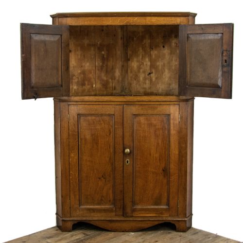 fig 1. Antique Oak Corner Cupboard 