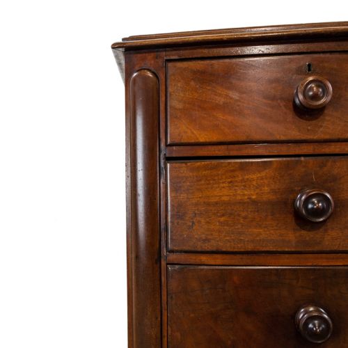 fig 1. Victorian Mahogany Bow Front Chest of Drawers