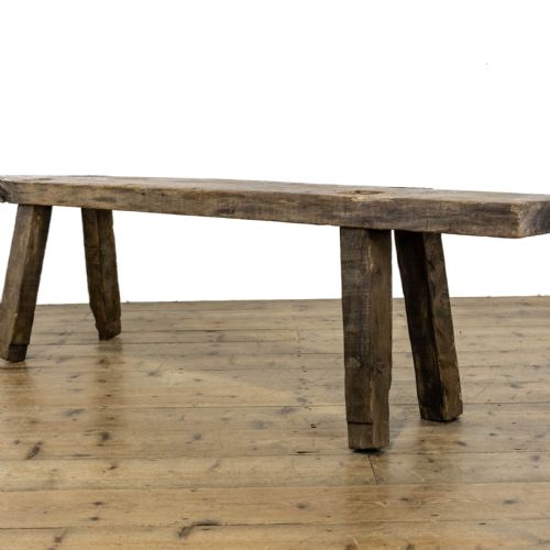 fig 1. Rustic Antique Oak Pig Bench