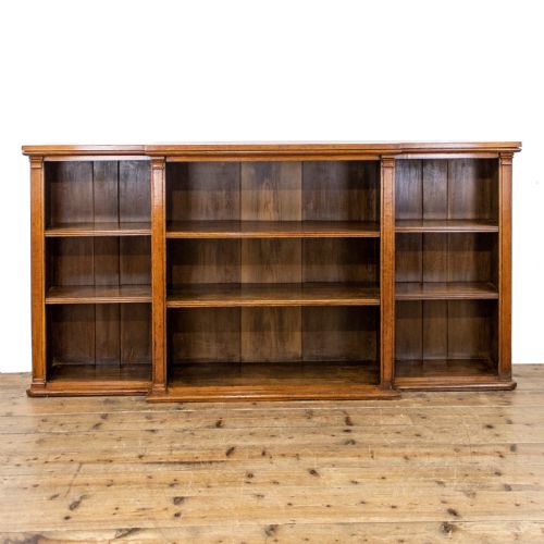 Antique Oak Breakfront Bookcase