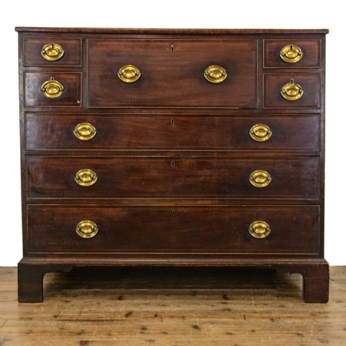 Antique Inlaid Mahogany Secretaire Chest