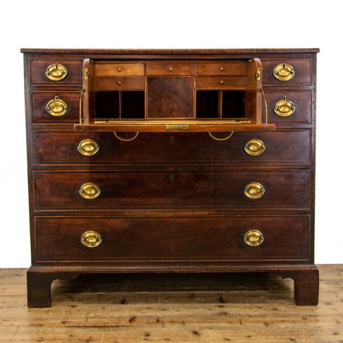 fig 1. Antique Inlaid Mahogany Secretaire Chest
