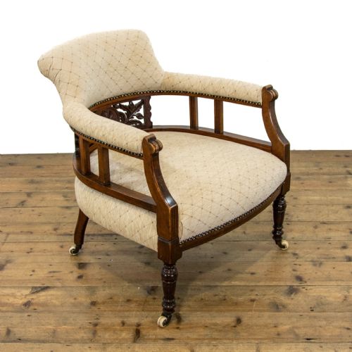 fig 1. Pair of Victorian Carved and Upholstered Tub Chairs