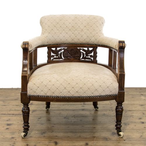 fig 2. Pair of Victorian Carved and Upholstered Tub Chairs