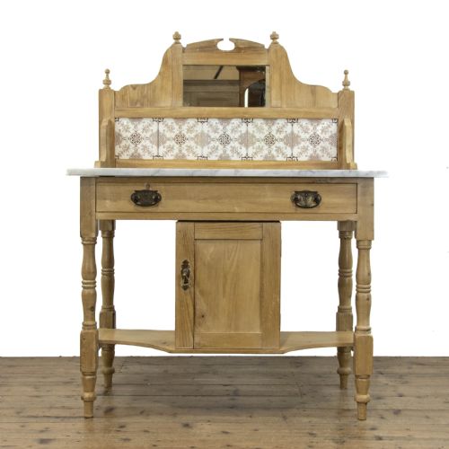 fig 1. Antique Pine Washstand with Marble Top