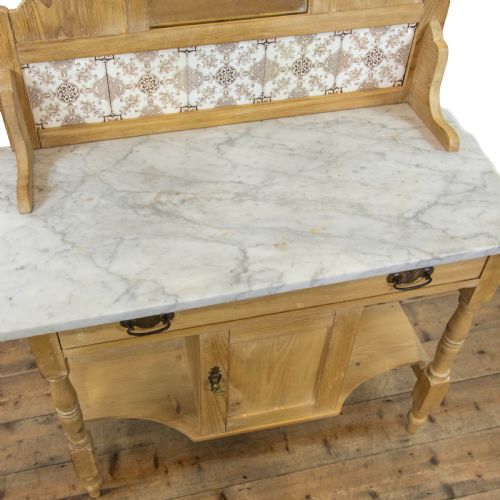 fig 2. Antique Pine Washstand with Marble Top