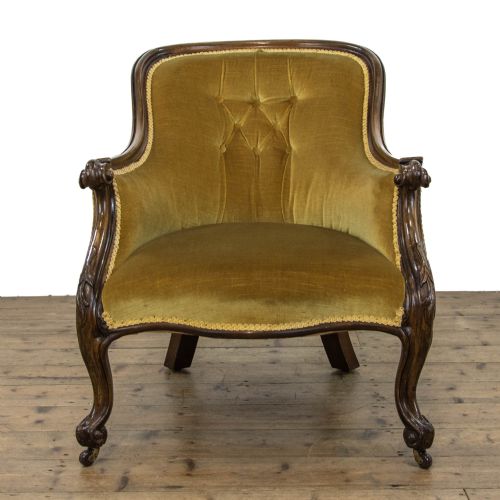fig 1. Victorian Antique Mahogany Easy Chair